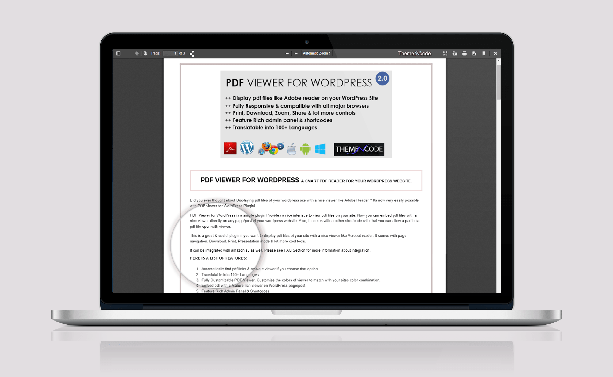 ThemeNcode Launches PDF viewer for WordPress on CodeCanyon