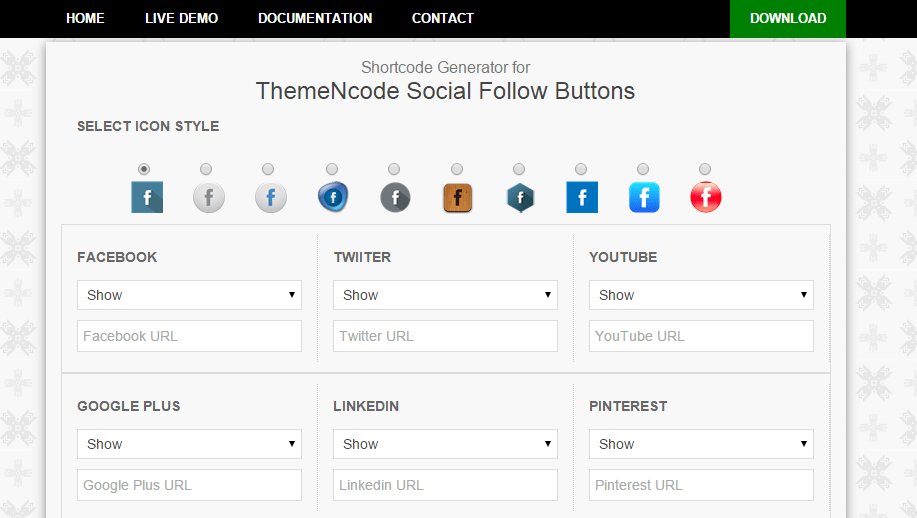 ThemeNcode Social Follow Buttons