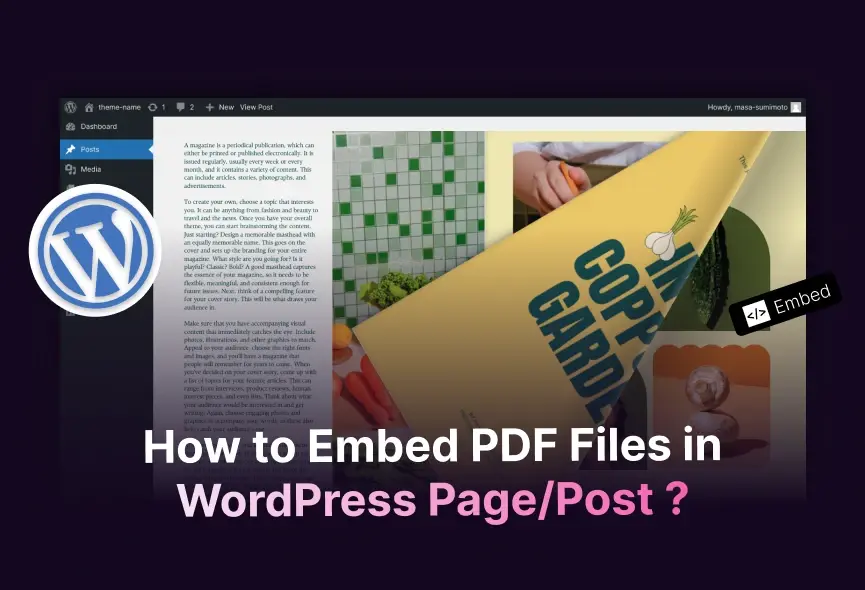 How to Embed PDF Files in WordPress Page/Post ?
