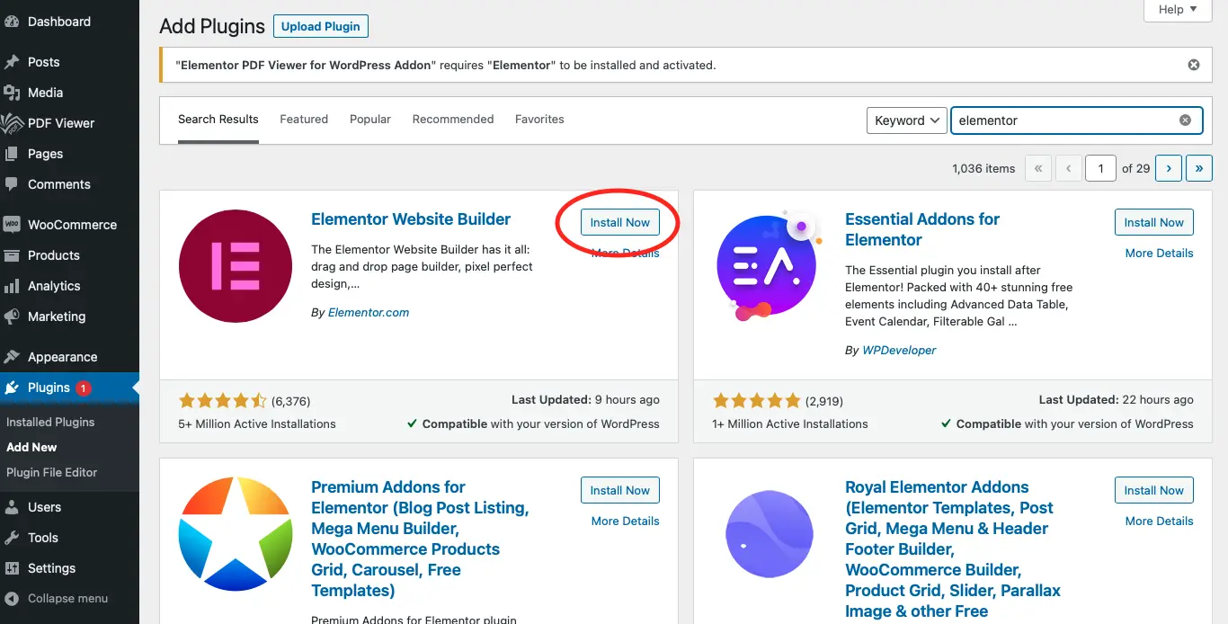 install-elementor-on-wordpress