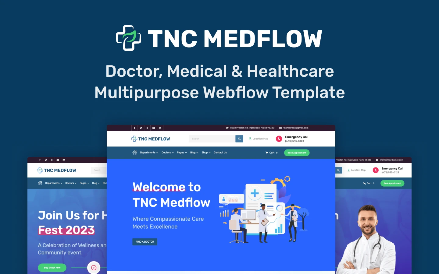 TNC MedFlow Ecommerce – New Webflow Medical Template (With Video)