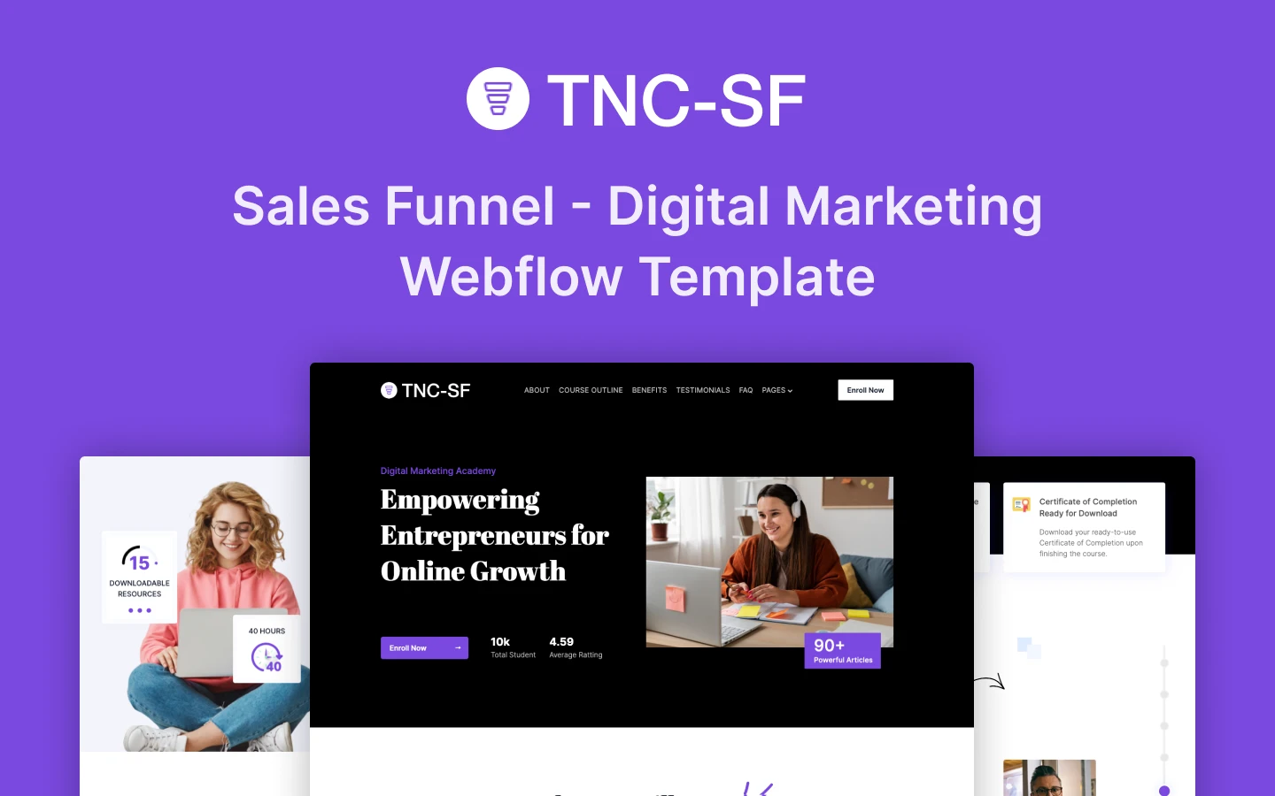 TNC Sales Funnel – New Webflow Learning Template (With Video)