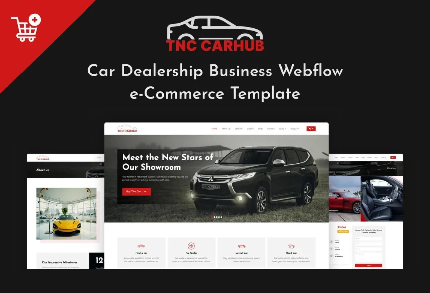 TNC CarHub Ecommerce – New Webflow Cars Template (With Video)