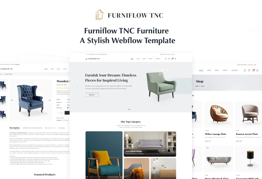 FurniFlow TNC – New Webflow Furniture Template (With Video)