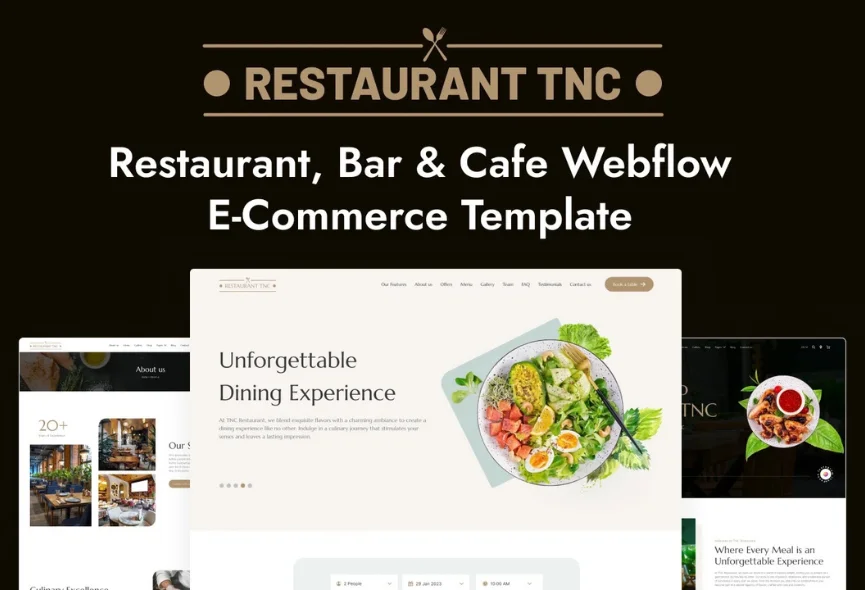 Restaurant TNC – New Webflow Restaurant Template (With Video)