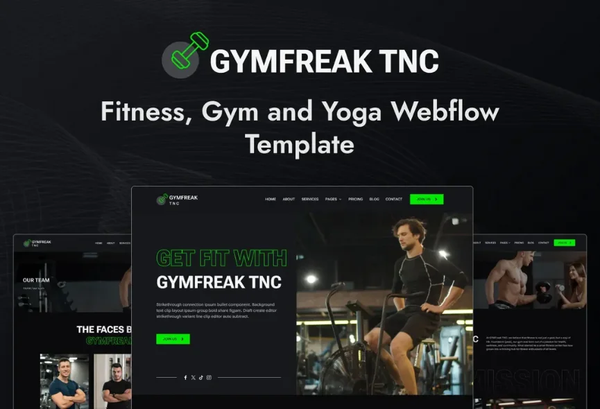GYMFreak TNC – New Webflow Gym Template