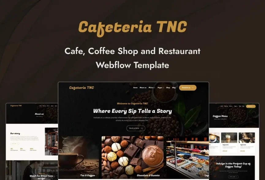 Cafeteria TNC – New Webflow Coffee Shop Template