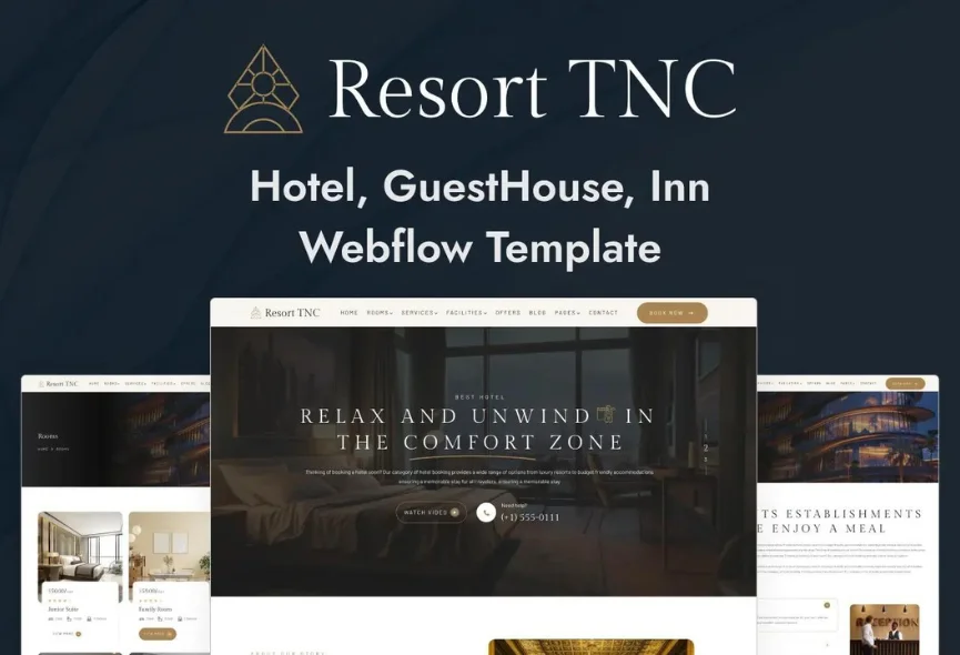 Resort TNC – New Webflow Hotel & Resort Template