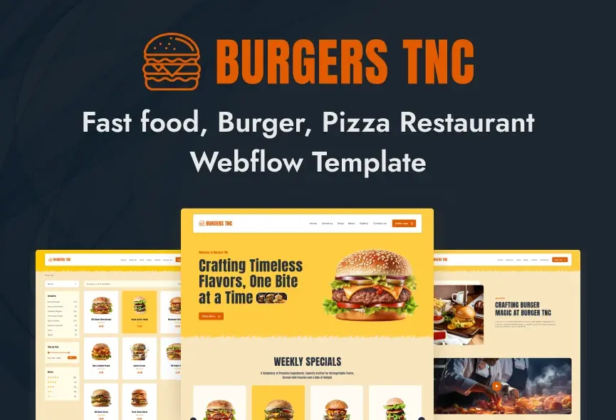 Burgers TNC – New Webflow Restaurant Template