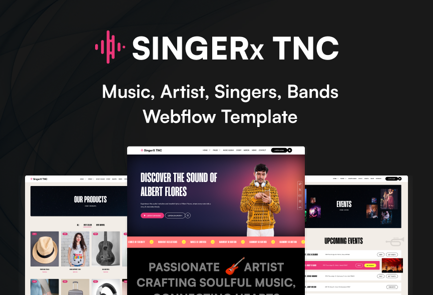 SingerX TNC – New Webflow Musician Template