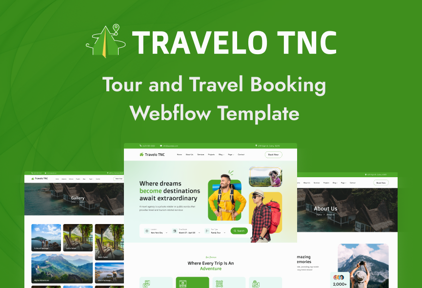 Travelo TNC – New Webflow Tourism Template