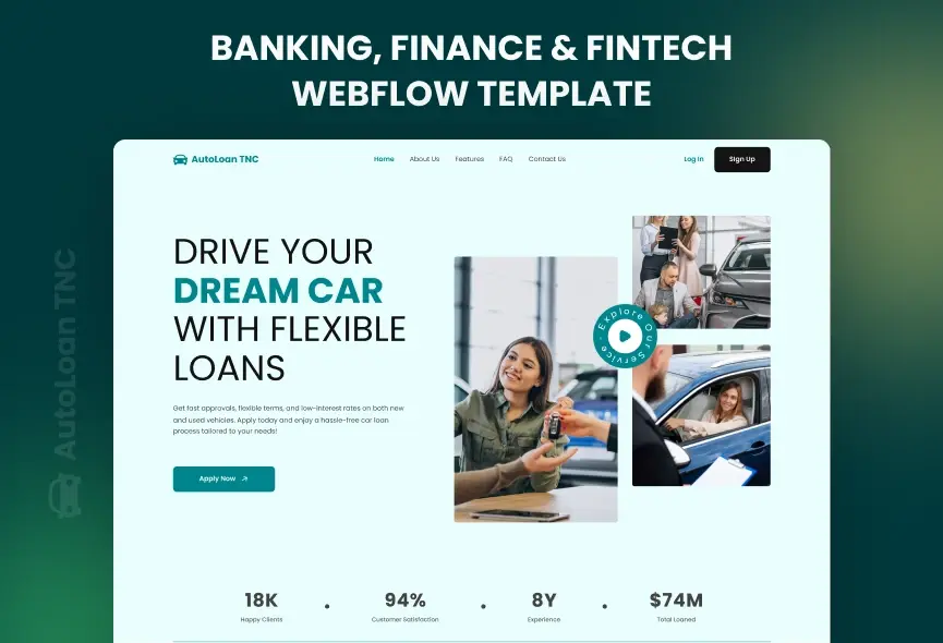AutoLoan TNC – New Webflow Banking & Investment Template
