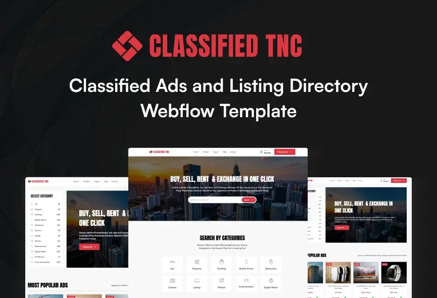 CLASSIFIED TNC – New Webflow Marketplace Template
