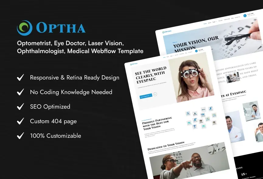 OPTHA – New Webflow Medical Template