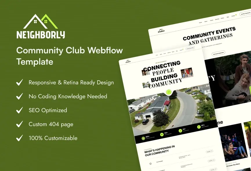 Neighborly – New Webflow Community & Nonprofit Template