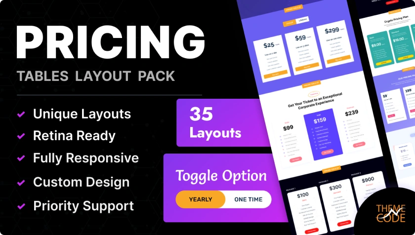 Pricing Tables Layout Pack for Divi by TNC